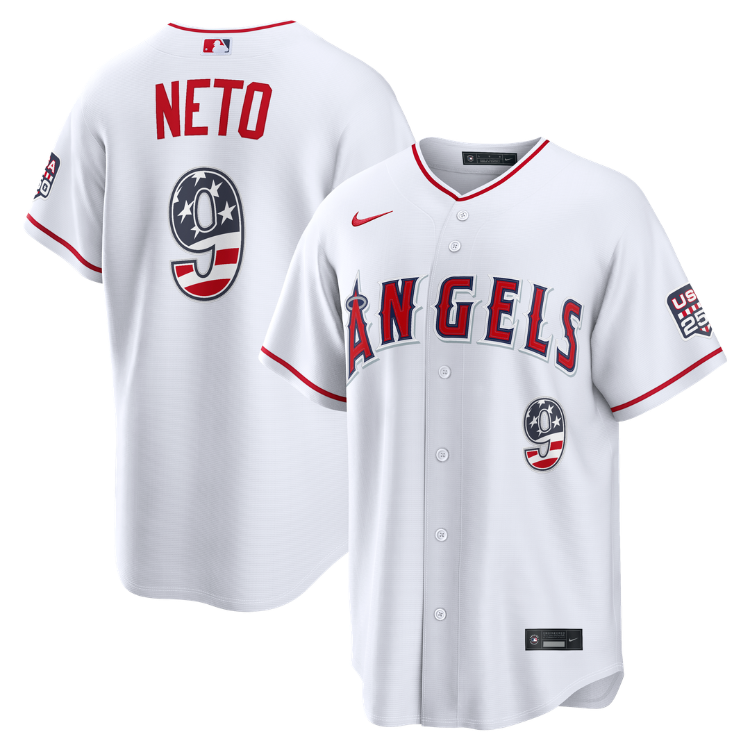 Zach Neto Los Angeles Angels Nike USA 250 Fourth of July Stadium Jersey - White